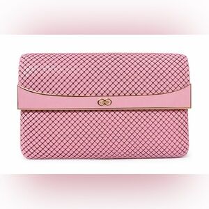 Vintage 70s Pink Metal Mesh Clutch Wallet Retro Disco Evening Bag Barbiecore